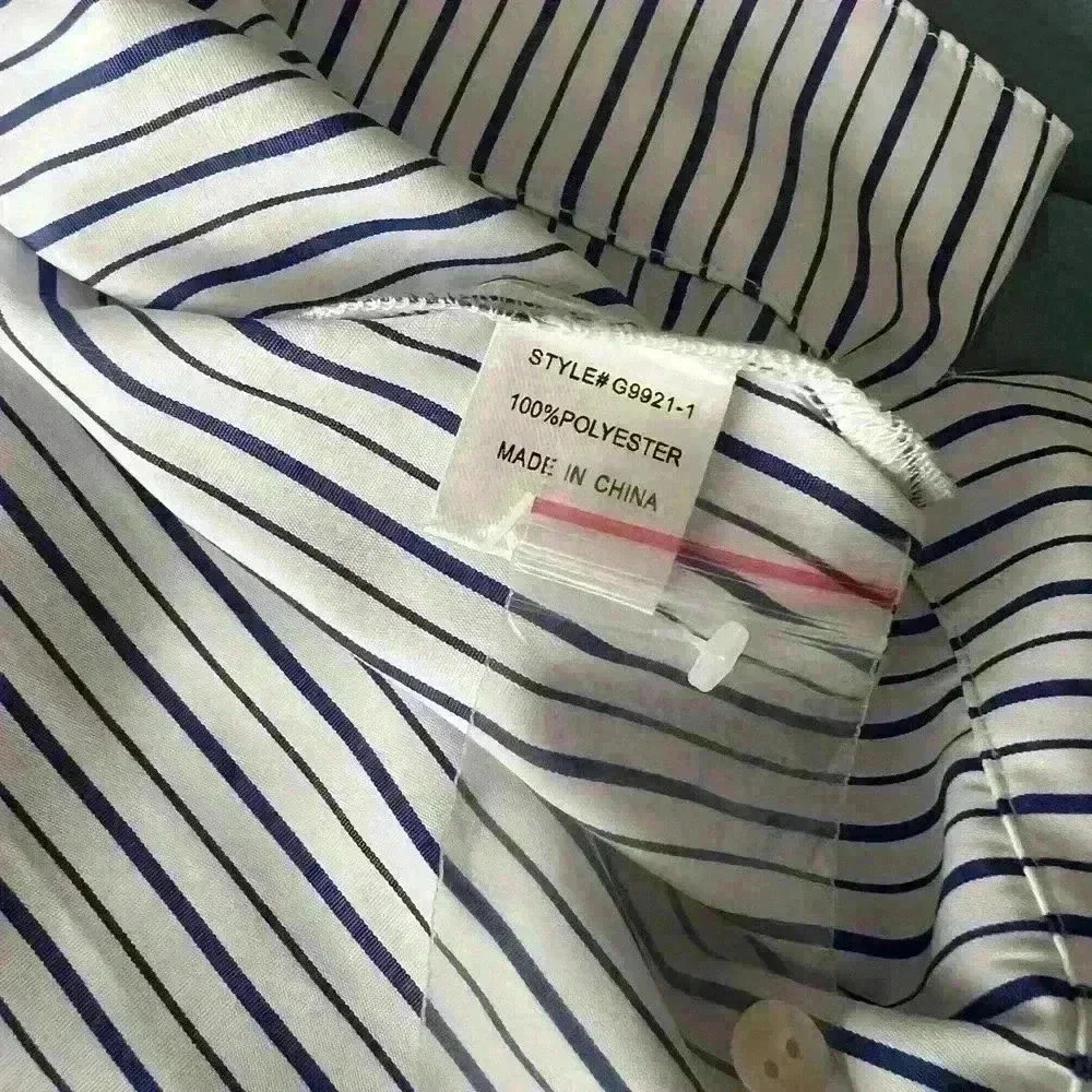 Jodifl Mock line neck & ruffle sleeved top with blue stripes - Picture 6 of 6